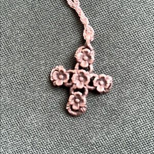Retired James Avery Dogwood Cross w Chain